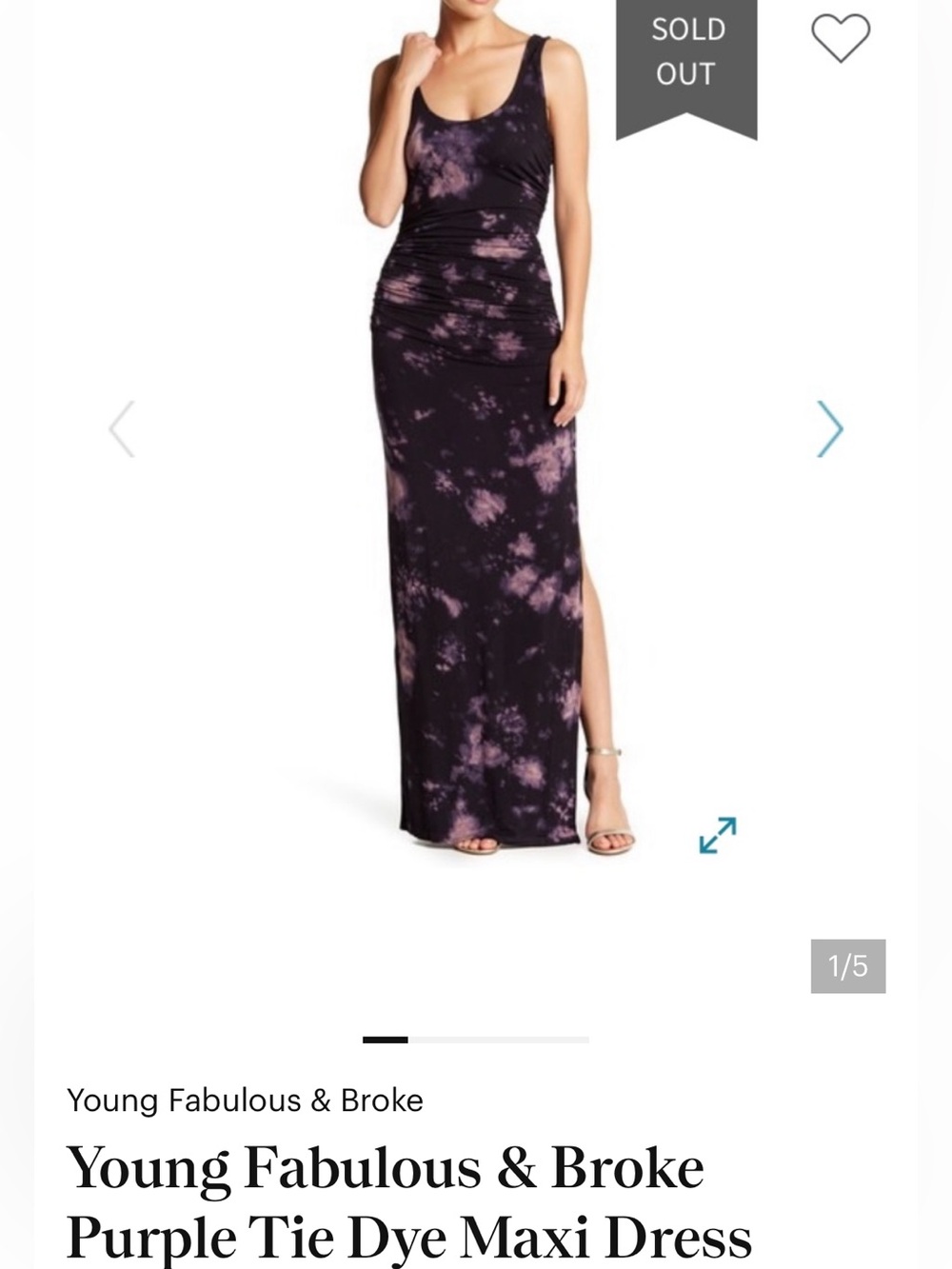 Young Fabulous & Broke Purple Tie Dye Maxi Dress